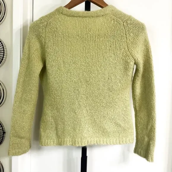 Ann Taylor Loft Womens Mohair Wool Blend Cardigan Sweater - Green Petite Size SP - Picture 2 of 8